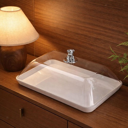 Cake stand with clear - cake,