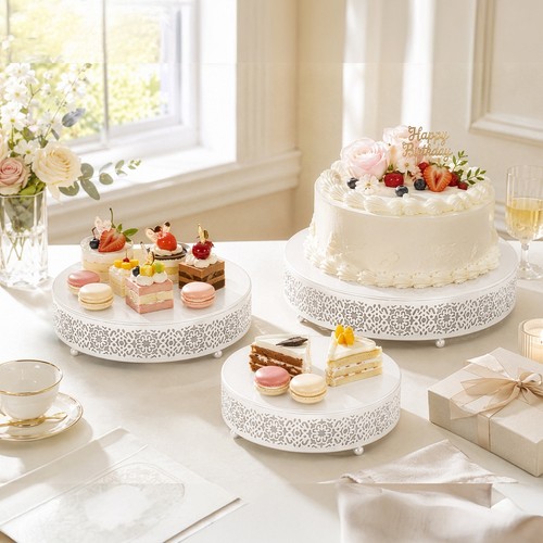 Piece metal cake stand set - cake,