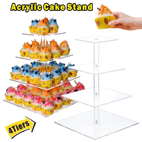 Clear square cupcake stand - clear,
